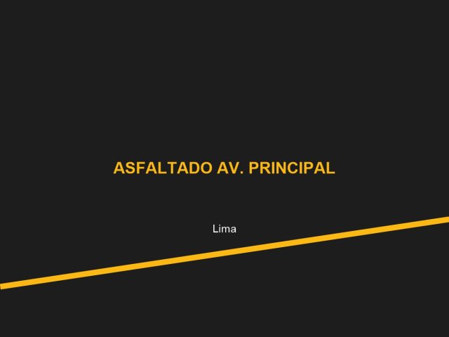 Asfaltado de Av. Principal